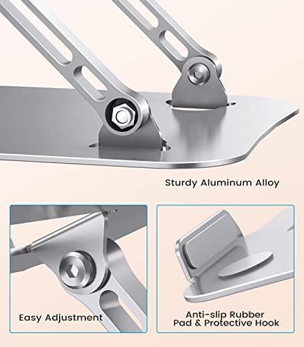 JOIOT Adjustable Aluminum Laptop Stand, Ergonomic Riser for 11-16" Laptops - color: Silver