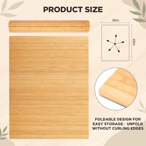Leinuosen 36" x 48" Office Bamboo Chair Mat for Desk Carpet Floor Mat Highly Premium Quality Anti-Slip Office & Home Floor Protector Low Pile Chairmat, 5mm Thick(Without Lip, Wood) - color: Wood, style: Without Lip