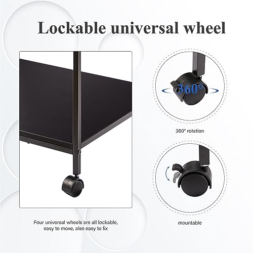 31.5" Heavy Duty Large Printer Stand with Adjustable Storage Shelf, Black - color: Black, size: 3-Tier