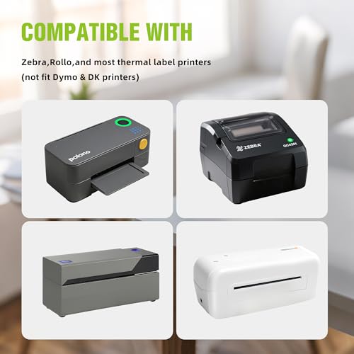 2" x 1" Direct Thermal Labels-Perforated Barcodes, Shipping, Address Label Paper, Durable Self-Adhesive Thermal Printer Stickers, Compatible with Zebra & Rollo Printers(12 Rolls)