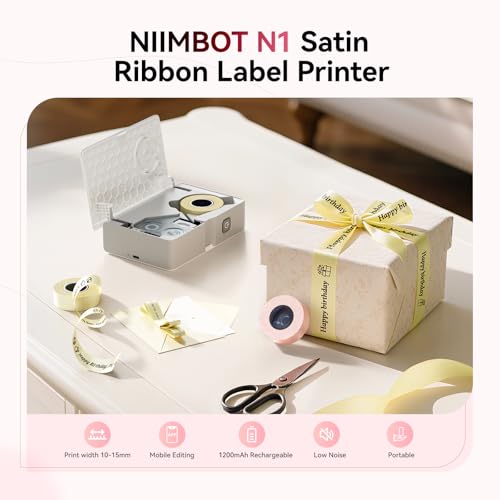 NIIMBOT N1 Ribbon & Tape Printer, Bluetooth Thermal Transfer Label Printer