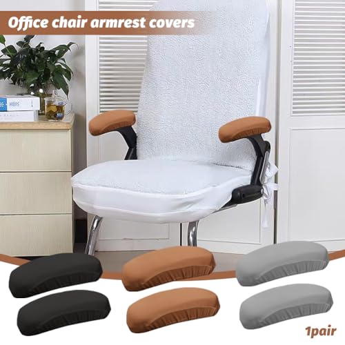 Kakalote Office Chair Armrest Covers, 1pair Stretchable Stretch Computer Chair Slipcover Desk Chairs Arm Cover for Office, Desk, Gaming Chairs (Coffee-No Sponge Pad) - color: Coffee
