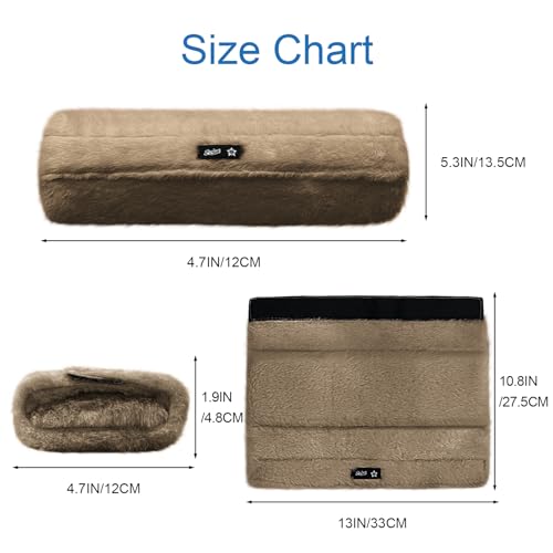 SPRING SEAON Wheelchair Armrest Pads Covers Fuzzy Desk Chair Arm Pads Soft - color: Brown