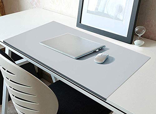 Desk Pad Office Writing Mat Pad with Edge Protection Waterproof PU Leather - color: Gray, size: 19.7" x 39.4"