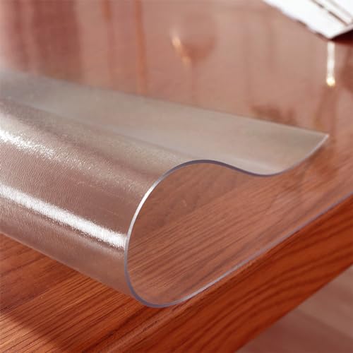 Kasepie 30 X 48 Inch Frosted Table Protector,2mm Thick Plastic Table Cover, Clear Plastic Tablecloth Protector, Grime Proof and Easy to Clean, Suitable for Dining Table、 Coffee Table、Dresser - color: Frosted 2mm Thick, size: 48" x 30" (Rectangular)