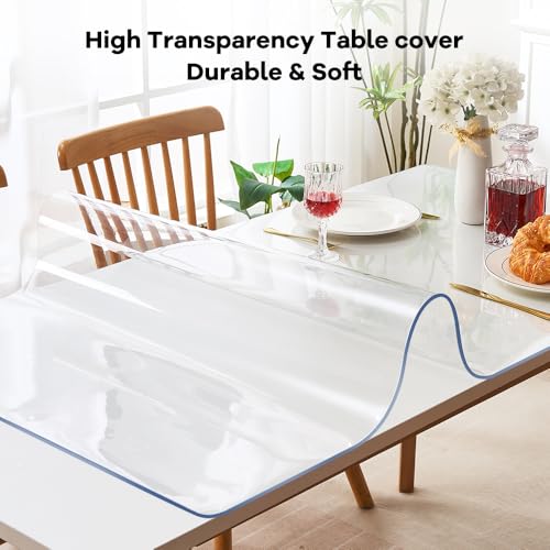 Plastic Clear Chair Mat 30x60 Crystal Clear Plastic Dining Table Cover Protector Office Desk Pad Mat Rectangle Vinyl Table Cover 5 Foot Table PVC Desk Writing Mat Wood Side End Coffee Kitchen Table - color: Clear, size: 30" x 60"