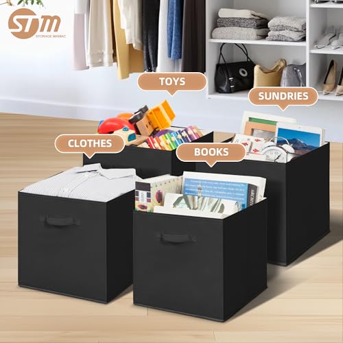 STORAGE MANIAC Storage Cubes, 13 Inch Collapsible Storage Bins with Handles, 10 Pack Fabric Foldable Bins for Organization, Durable Storage Bins for Closet, Shelves, Offices, 10-Pack Black - color: Black-10 Pack, size: 13 INCH