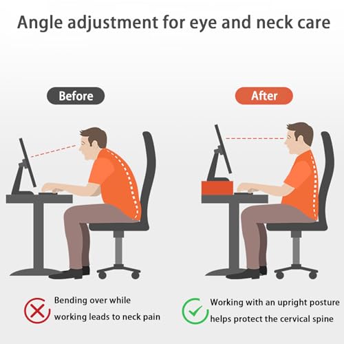 Monitor Stand Riser for Desk, 3 Height Adjustable (3.9/4.7/5.5 Inch) Heavy Duty Carbon Steel + PE Computer Stand, Ergonomic Laptop Riser, For PC Printer Dual Screens – 14.6 x 9.1 Inch Black - color: Black