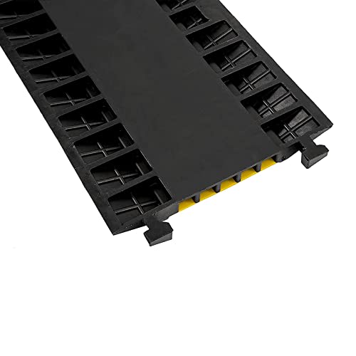 CXRCY 5 Channel Cable Protectors Ramp, 2Pack Cable Ramps,18000lbs Capacity Heavy Duty Rubber Driveway Traffic Speed Bumps Hose Cord Cable Protector Ramp for Wire/Hose/Pipe Hider - size: 2 Pack 5 Channel