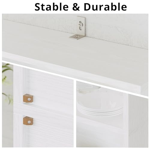IRONCK Industrial Bookshelves and Bookcases with Doors and Shelves - color: Industrial White