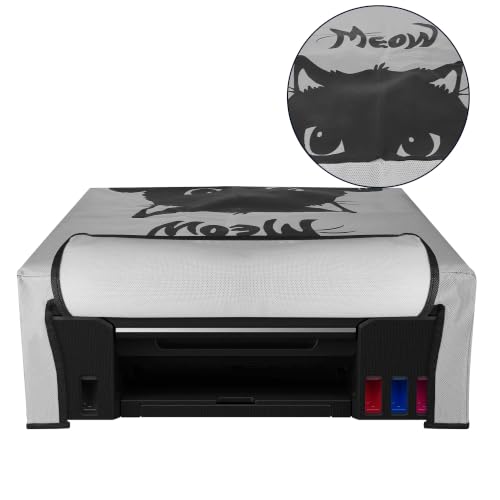 kwmobile Dust Cover Compatible with Canon PIXMA G650 / G620 - Printer Case - Grey/Black - Meow Cat - style: Meow Cat 22-01