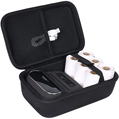 khanka Hard Case for Phomemo M221/M220/M110 Bluetooth Label Maker,Black | EVA Hard Shell, Mesh Pocket Accessory Storage, Impact Resistant Protection, Water Resistant Protection, Protective Case Only - color: Black