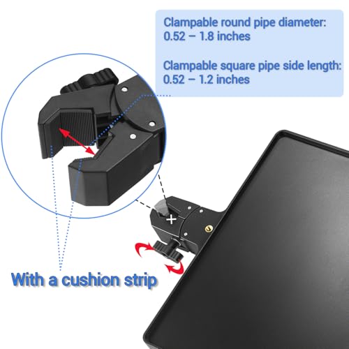 Microphone Stand Tray,Clamp on Shelf for TikTok,Most Mic Stands,10.8"x8.0" Large Tripod Shelf Table,Clip on Tray,Music Stand Accessories,Lash Tray Holder for Salon,Live Streaming,Recording,Concert