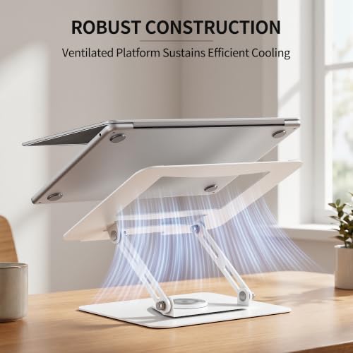 ALASHI 360° Rotating Laptop Stand, Multi-Angle, 10-17", White - color: A-White