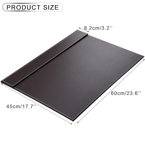 KINGFOM Ultra-Smooth PU Leather Desk Pad & Mat Office Desk Drawing & Writing Board A3/ A4 File Paper Clip Table Protector Mat on Top Large 24''x18'' (Brown) - color: Brown-a006