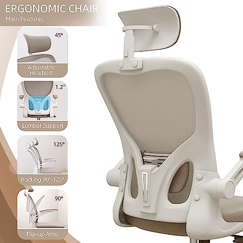 Ergonomic Office Desk Chair High Back Mesh Computer Chair (06Khaki, Chair) - color: 06khaki
