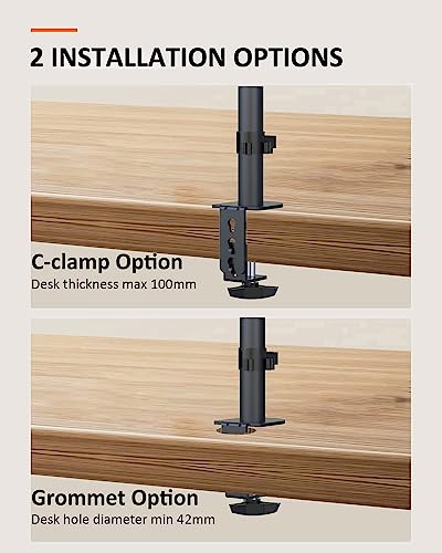 Suptek Single Monitor Mount, Adjustable Monitor Arm Desk Mount Stand for 1 / One Screen up to 32 inch Screen(MD9401) - size: Single Monitor Mount, style: Desk clamp
