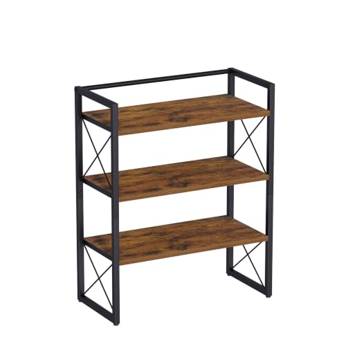 YINMIT Desk Shelf Organizer for Top of Desk with 3-Tier Open Shelves - color: Brown-3tier