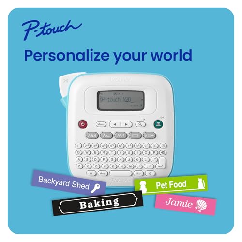 Brother P-Touch PT-N20 Personal Desktop Label Maker, Portable, Handheld and Prints, P-Touch Btag ~½” (12mm) Wide Color Personalized Label Tapes (Pack of 3) - size: Standard (Pack of 3), style: PTN20 Desktop