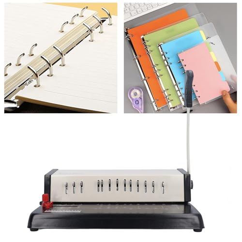 Professional Book Binding Machine A4 13 Holes Manual Comb Binder Office Home Use Multifunctional Wire Binding Machine for Documents Reports Booklets Hardware Plastic