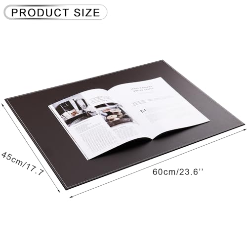 KINGFOM Desk Pad & Mat 24" x 18" Protector Large Mouse Pad PU Leather for Desktops and Laptops (Brown) - color: Brown-a111