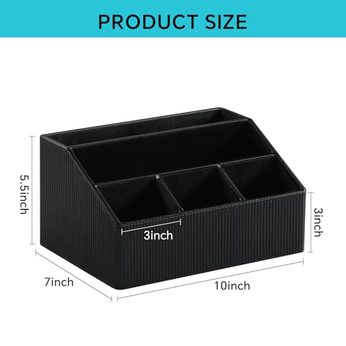 Desk Organizer Caddy Nightstand Organizer Remote Holder - color: Striped Black