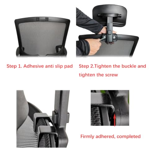 Universal Office Chair Headrest Attachment,Ajustable Height Angle Desk Chair Neck Support Pillow,Clip on Executive Chair Mesh Head Rest (Blue-White Back,clamp Inner Diameter 0.87"/2.2 cm) - color: Blue-white Back, size: clamp inner diameter 0.87"/2.2 cm