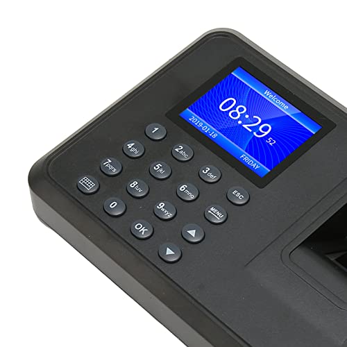 SaditY Fingerprint Time Clock, Intelligent Biometric Fingerprint Password Attendance Machine, Employee Checking in Recorder with 2.4 Inch Display for Office, Factory, Hotel, School