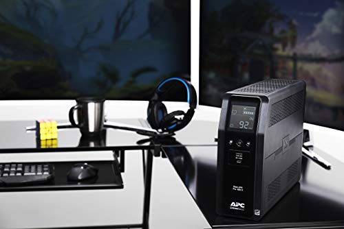 APC Sine Wave UPS Battery Backup & Surge Protector, 1000VA, APC Back-UPS Pro (BR1000MS) (Renewed)