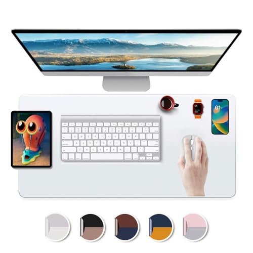 17x24 inch Office PVC Desk Pad Clear PVC Plastic Glass Blotter Mat Cover Home for Computer Laptop Keyboard Pads Painting Standing Desk Protector Pad Transparent Wipeable Waterproof with Mouse Pad - size: 17" x 24"