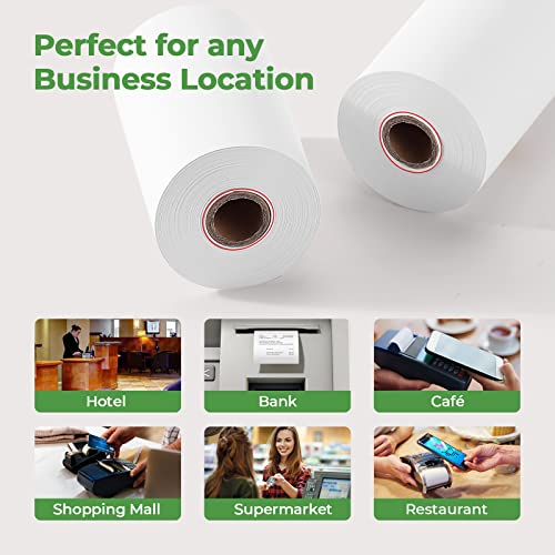 MUNBYN 2 1/4" X 85 ft Thermal Receipt Paper (50 Rolls) Cash Register Paper Rolls Fits for Most Credit Card Terminals, Verifone VX510 VX570 FD50 T4220, BPA Free - size: 2 1/4" x 85', style: 50 Rolls