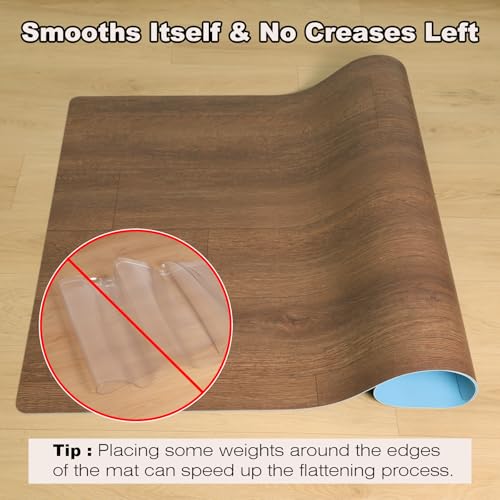 Upgraded 50"x 72" Heavy Duty Mat for Office Chair on Hardwood Floors, Non-Slip PVC Chair Mats for Hardwood Floors, Scratch-Resistant Desk Chairs Mat for Hard Floor, Under Desk Mats for Rolling Chairs - color: Walnut Brown, size: 50" x 72" for Hard-Floor(1