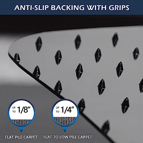 SALLOUS Chair Mat for Carpeted Floors, 46" x 60" Heavy Duty Chair Mat for Carpet, Vinyl Floor Mat with Grips, Carpeted Floor Protector Rolling Computer Desk Mat for Home Office (Black) - color: Black (for Carpet), size: 46" x 60" (for carpet)