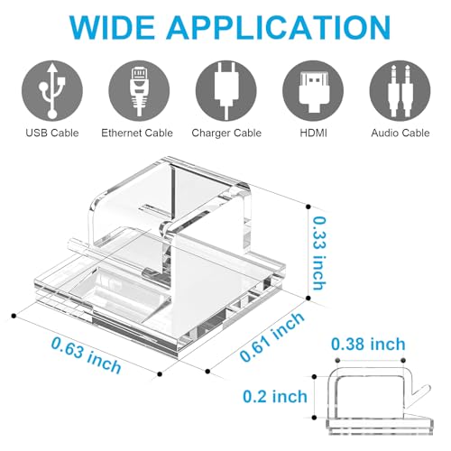 TidyHelper 100 PCS Adhesive Cable Clips Clear, Small, Indoor/Outdoor - color: Clear, size: Small