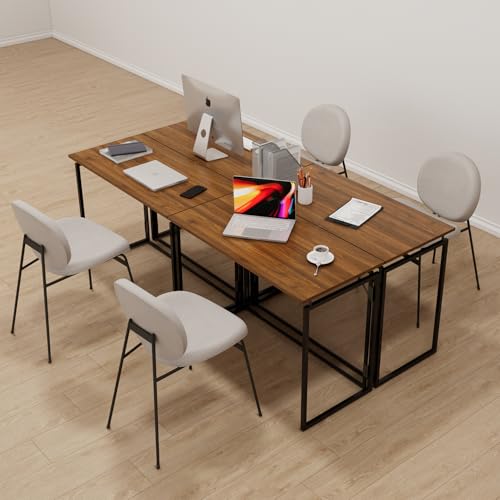 alawooder 39.4" Folding Desk: No Assembly, Wood Top for Small Spaces - color: Brown, size: 39.4"W x 19.7"D