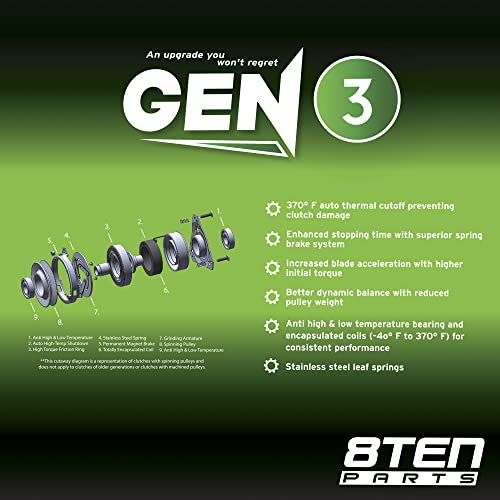 8TEN Gen 3 Electric PTO Clutch for Craftsman Cub Cadet 717-04080 917-04080