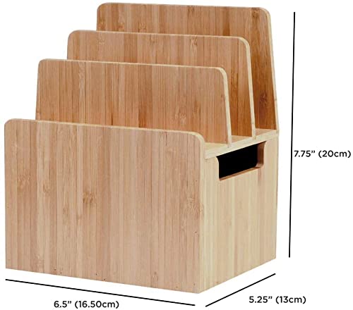 Bamboo Universal Multi Device Cord Organizer Stand and Charging Station for Smartphones, Tablets, and Laptops Includes 6-USB Port Hub Charger with Power Supply - color: Stand w/ Charging Strip Combo