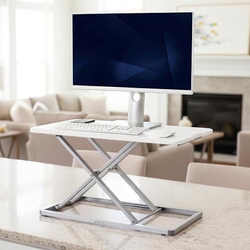 VIVO White 29 in Single Top Standing Desk Converter, DESK-V000UW - color: White, size: 29"