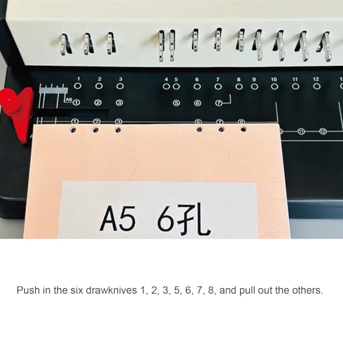Book Binding Machine Manual Comb Binder with 13 Round Holes Multifunctional Wire Binder for A4 A5 A6 Paper Home Office Use Hardware Plastic