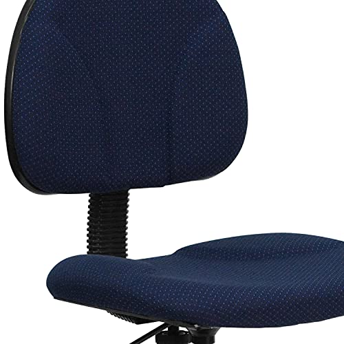 BizChair Navy Blue Patterned Fabric Adjustable Height Drafting Chair with Adjustable Foot Ring - color: Navy Blue Patterned
