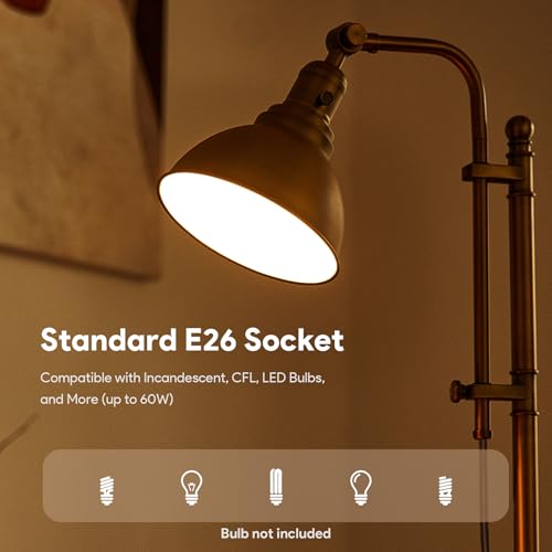 VONLUCE Rustic Desk Lamp, Adjustable Industrial Table Lamp for Home Office - color: Brass