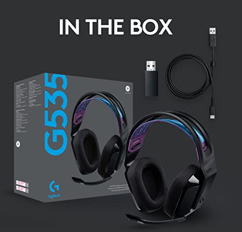 Logitech G535 Lightspeed Wireless Gaming Headset - Black - color: Black, style: Wireless