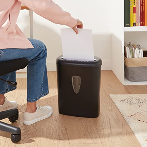 Amazon Basics 8 Sheet Cross Cut Paper and Credit Card Shredder with 4.1 Gallon Bin, Black - size: 8 Sheet
