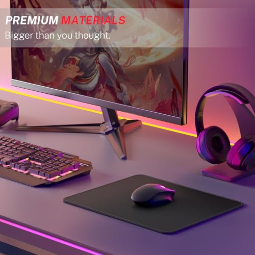 MROCO Essential Gaming Mouse Pad, 40% Expanded Size, 12.6 x 10.8 in, Black - color: Black, size: 12.6L x 10.8W inches