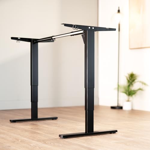 VIVO Electric Stand Up Desk Frame Workstation with Memory Touch Pad, Single Motor Ergonomic Standing Height Adjustable Base, Black, DESK-V102E - color: Black, size: Single Motor