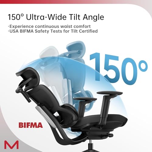 S3P Ergonomic Office Chair with High-Density Foam Seat & VTS Sliding Backrest - High Back Desk Chair with 150° Recline, 3D Cantilever Headrest, Adaptive Lumbar Support for Home Office - style: 150° Recline without Footrest