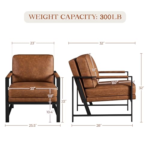 Yaheetech Mid-Century Modern Accent Chairs Set of 2, Light Brown - color: Light Brown, size: Set of 2