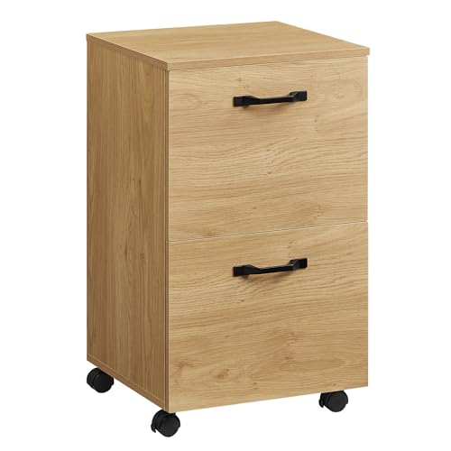VASAGLE 2-Drawer File Cabinet, Small Rolling Filing Cabinet - color: Straw Yellow, style: Classic