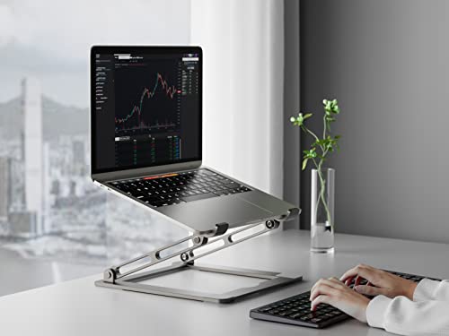 Laptop Stand for Desk - Adjustable Laptop Holder, Portable Laptop Riser with Multi-Angle Height Adjustable Computer Stand for MacBook Air/Pro and More Notebooks 10-17.3" - Grey - color: A-Grey
