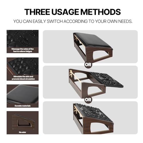 Ergonomic Foot Rest Under Desk,4 Adjustable Height Foot Stool - color: Espresso02